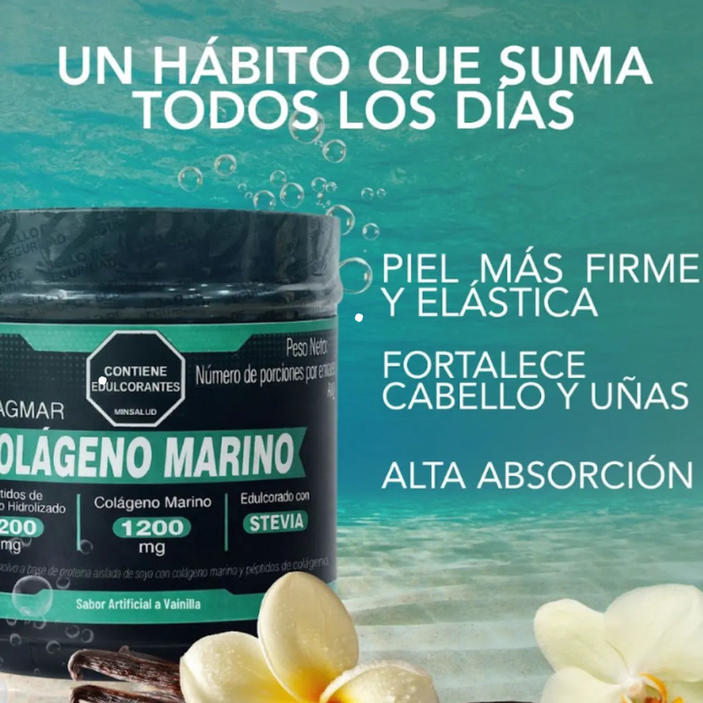 Colágeno marino y Colágeno hidrolizado en Polvo - Piel, Articulaciones y Energía diaria